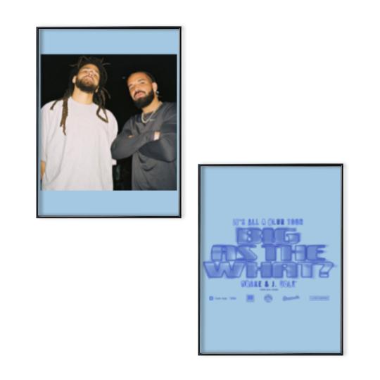 Discover Drake and J.Cole Big As A What Tour 2024 Poster Set, Gift Fans Music Poster Set
