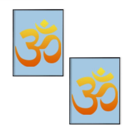 Discover Yoga Om Mantra Symbol Double Sided Gold Sun Mens Poster Set
