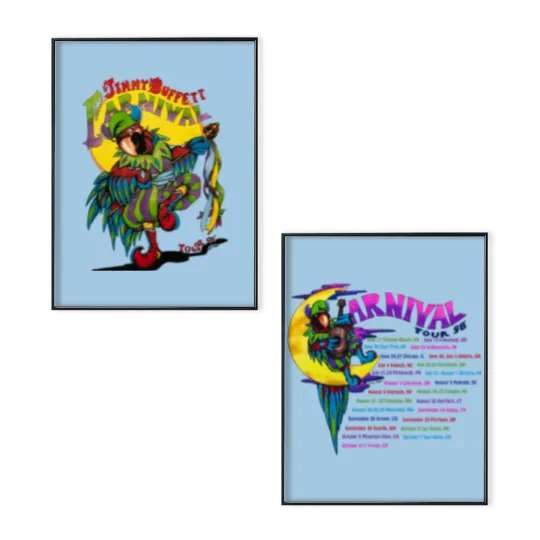 Discover Jimmy Buffett 1998 Carnival Tour Poster Set, R.I.P Jimmy Buffett 1946-2023 Poster Set Gift