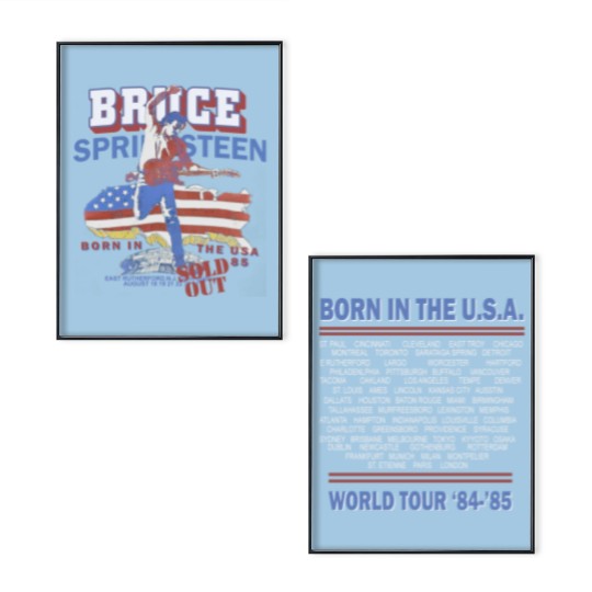 Discover Bruce Springsteen Born In The USA 85 Tour Poster Set Black  New