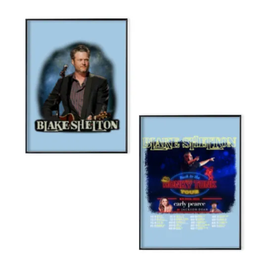 Discover Blake Shelton Back To The Honky Tonk Tour 2023 Poster Set