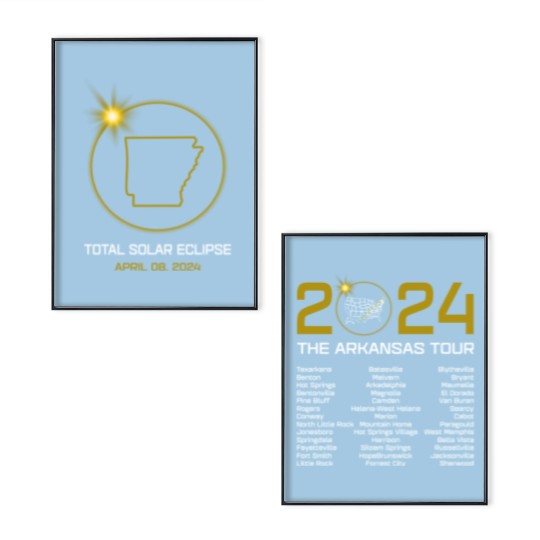 Discover Arkansas Total Solar Eclipse Poster Set, April 8th 2024