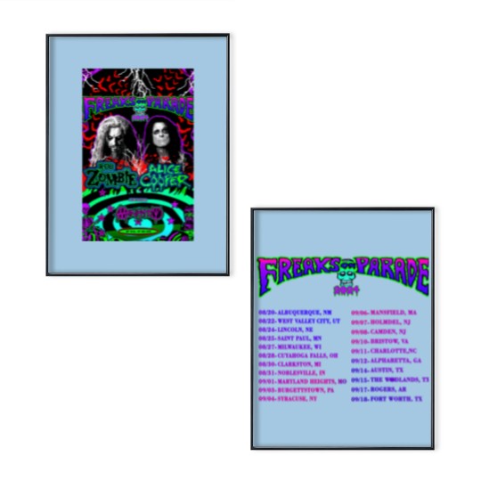 Discover Rob Zombie and Alice Coopers Freaks On Parade 2024 Tour Poster Set