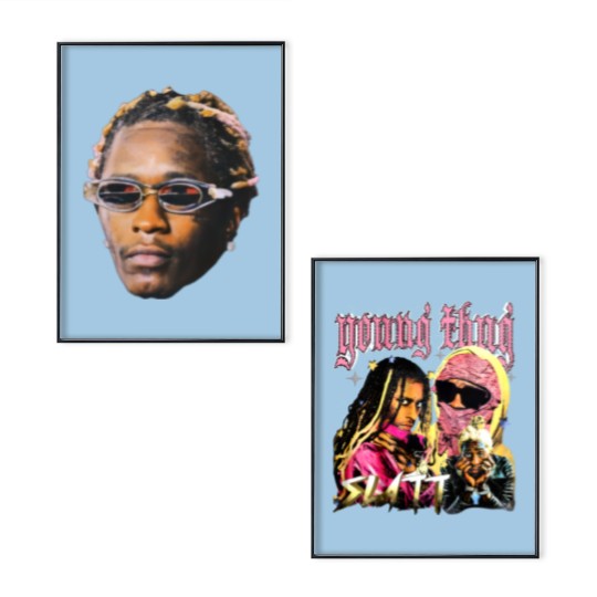Discover YOUNG THUG "SLATT"  Front an Back Throwback Poster Set, Poster Set