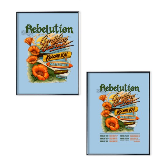 Discover Rebelution 2024 Concert Poster Set, Rebelution Good V Cali 2024 Tour Poster Set