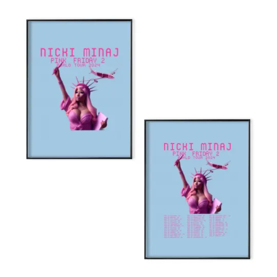 Discover Nicki Minaj 2024 World Tour Poster Set Gag City Pink Friday 2 Concert Fans Poster Set