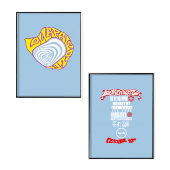Discover Lollapalooza 1992 Concert Tour Double Sided Poster Set