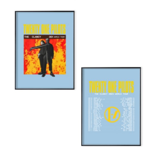 Discover Pilotss band 2024-2025 Clancy World Tour Double Sided with Dates Unisex Poster Set