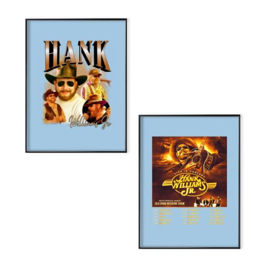 Discover Vintage Hank Williams Jr Live Headlining Tour 2023 Poster Set