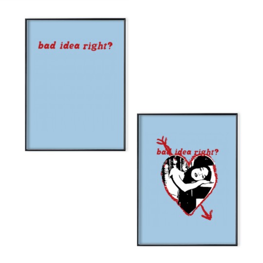 Discover Olivia Rodrigo Officially Licensed Bad Idea Right Graphic Poster Set Poster Set in White