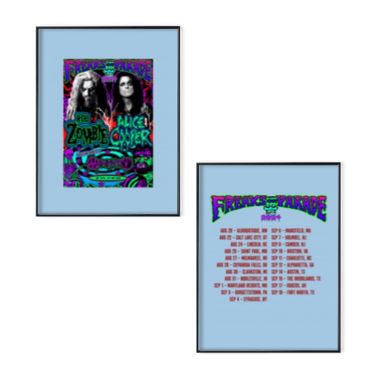 Discover Freaks On Parade 2024 Rob Zombie Alice Cooper Poster Set