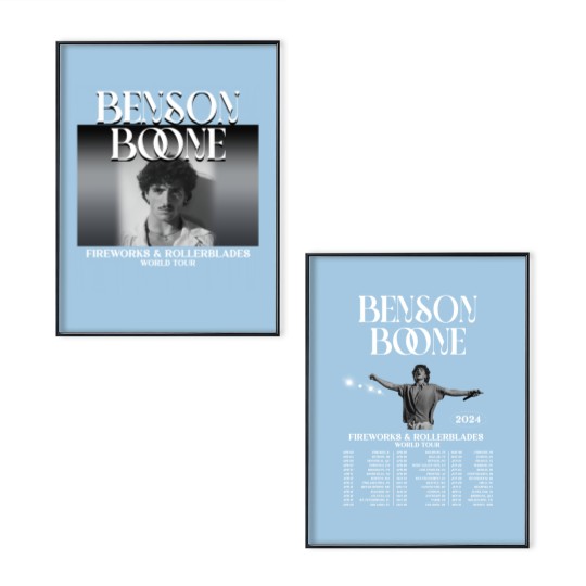 Discover Benson Boone Poster Set, Fireworks and Rollerblades World Tour 2024 Poster Set, Benson Boone Tour Merch