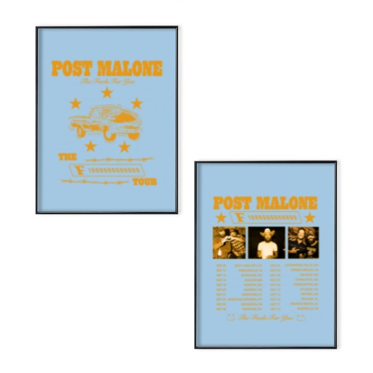 Discover Post Malone Tour Double Sided Poster Set, The F-1 Trillion Album 2024 Concert Gift For Fan