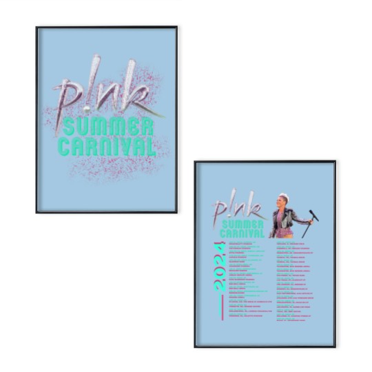 Discover P!nk Pink Singer Summer Carnival 2024 Festival WORLD Tour Poster Set