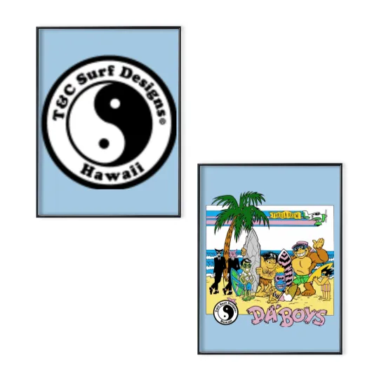 Discover 80S T&C Town & Country Surf Designs Poster Set Hawaii Skate 1986 Vintage