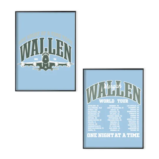 Discover Wallen Western One Night At A Time Tour Poster Set