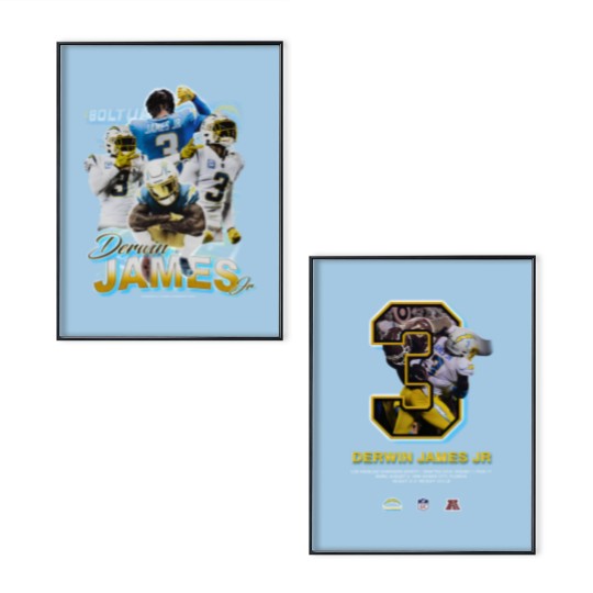 Discover Derwin James Vintage 90s Graphic Style Poster Set, Vintage Sport Poster Set