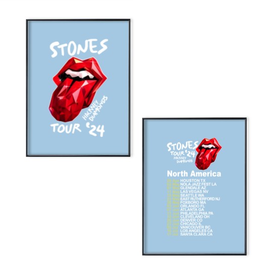 Discover 2024 Men Poster Set Casual The Rolling Tour 2024 Stone Poster Set