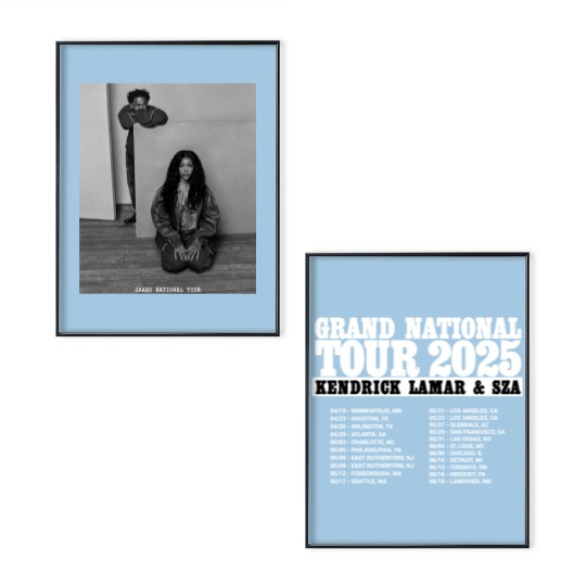 Discover Grand National Tour 2025 Poster Set SZA Kendrick Lamar For Fans Double Sided