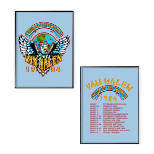 Discover Vintage 1984 World Tour Monsters of Rock van Double Sided Unisex Poster Set