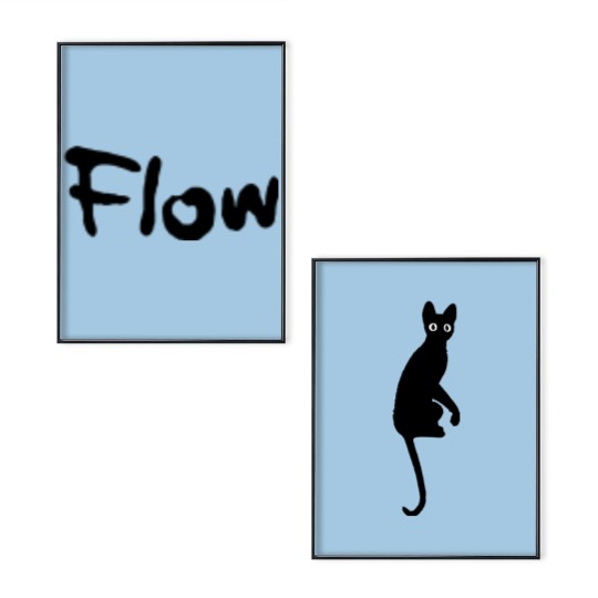 Discover Flow Movie Cat Poster Set for Friend Flow Cat White Poster Set Cat Poster Set