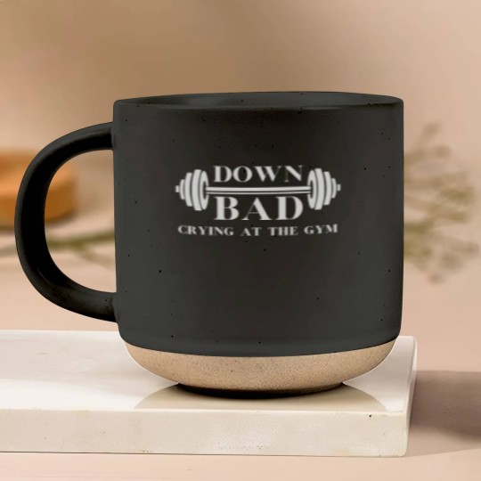 Discover Down Bad Pottery Mugs Crying At the Gym Pottery Mugs