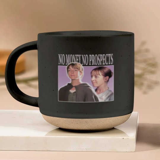 Discover No Money No Prospects Pottery Mugs, Pride and Prejudice Pottery Mugs, Charlotte Lucas Pottery Mugs
