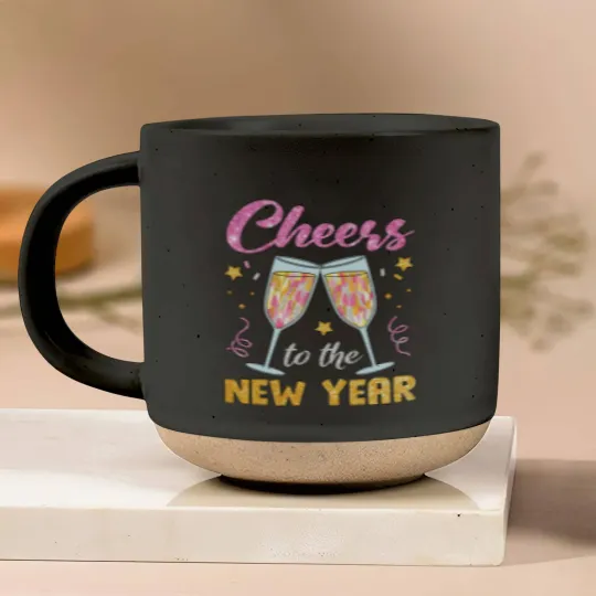 Discover New Year 2025 Pottery Mugs, Cheers to the New Year, Retro New Years Pottery Mugs