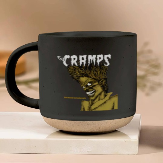 Discover The Cramps Unisex Pottery Mugs: Bad Music For Bad People (Black)