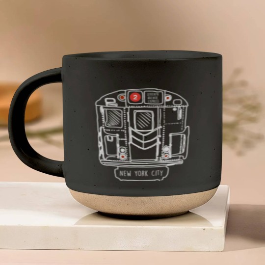 Discover New York City Subway Queens 2 Express Train Pottery Mugs