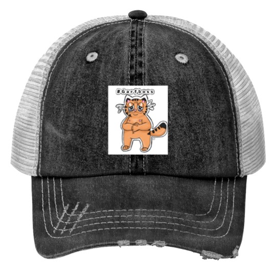 Discover Gaslight Gatekeep Garfboss Print Trucker Hats