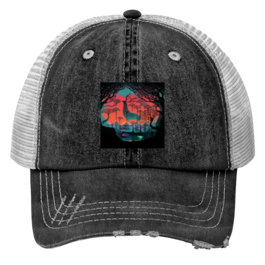 Discover Forest Spirit - Woodland Forest Spirit - Woodland Print Trucker Hats