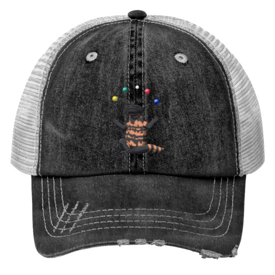 Discover Funny Bocce Gila Monster juggles Print Trucker Hats