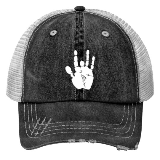 Discover Jerry Garcia Hand (1) Althea Reds Print Trucker Hats