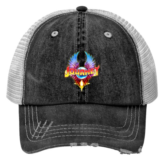 Discover Journey Band Print Trucker Hats
