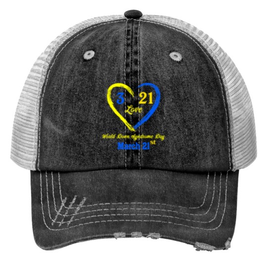 Discover World Down Day T-Shirt Awareness March 21 Print Trucker Hats