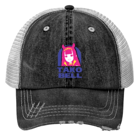 Discover Hololive EN Ina TAKO BELL Logo Parody Print Trucker Hats