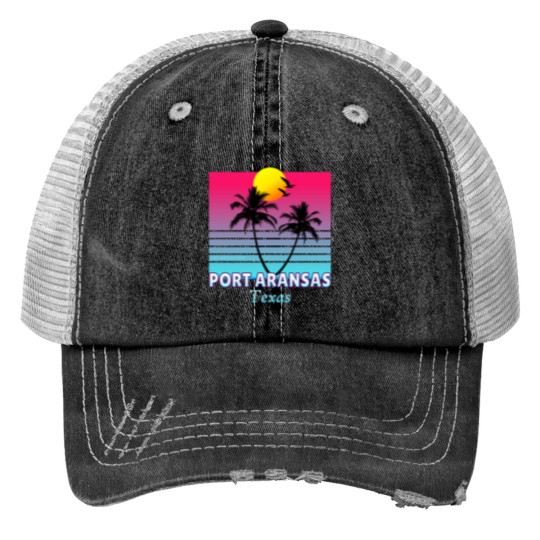 Discover Port Aransas Texas Souvenir Print Trucker Hats