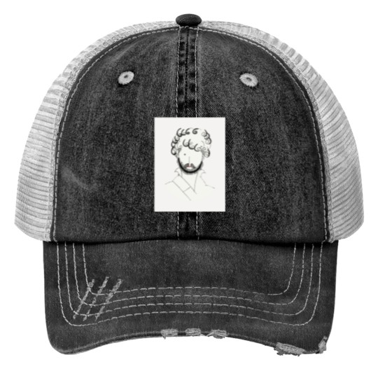 Discover Vintage Guy Line Drawing by Charles Martin Print Trucker Hats
