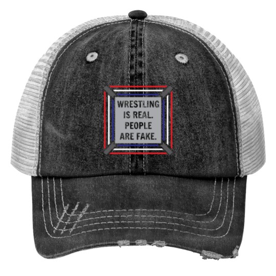 Discover Wrestling is Real Cap Print Trucker Hats