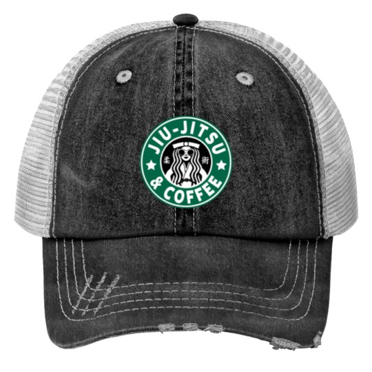 Discover JIU JITSU ET CAFÉ - DRÔLE BRIZILIEN JIU JITSU essentiel Print Trucker Hats