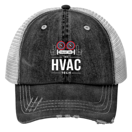 Discover technician hvac Print Trucker Hats