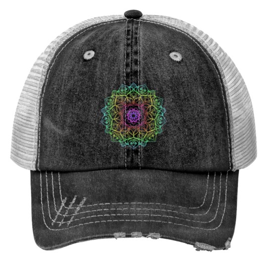 Discover Multicolor Intricate Mandala Design Print Trucker Hats