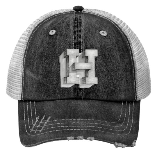 Discover Letter H Print Trucker Hats
