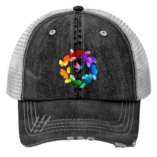 Discover A Colorful Bird Showing Beauty of Colors Sticker Print Trucker Hats