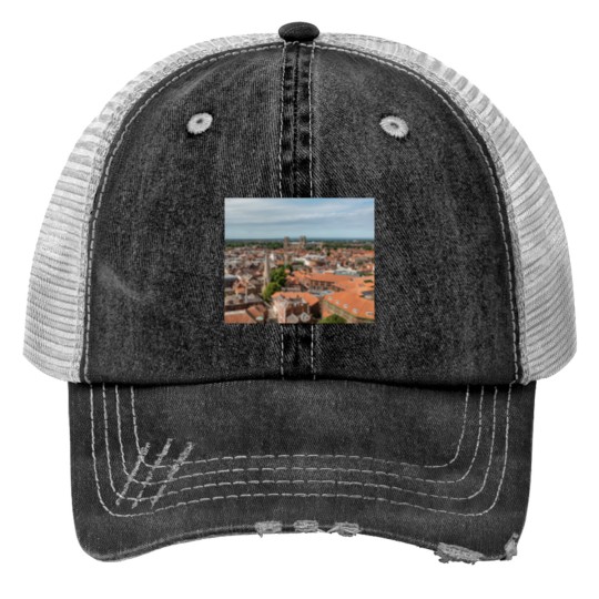 Discover York UK Roofs and York Minster Cathedral Aerial Photo North Yorkshire in SummerT Print Trucker Hats