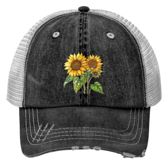 Discover sunflowers Print Trucker Hats