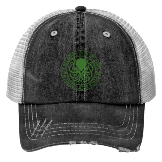 Discover Cthulhu - Lovecraft Print Trucker Hats