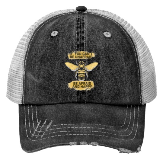 Discover be afraid and happy henry cheng raven cycle quote Print Trucker Hats