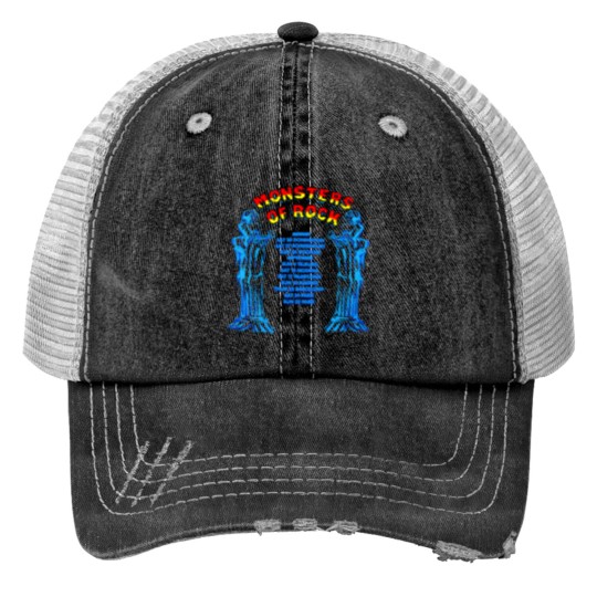 Discover 1988 Monsters Of Rock Tour Print Trucker Hats